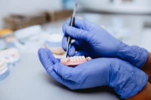 dentures being repaired